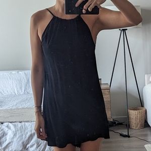 reformation black backless romper size 4